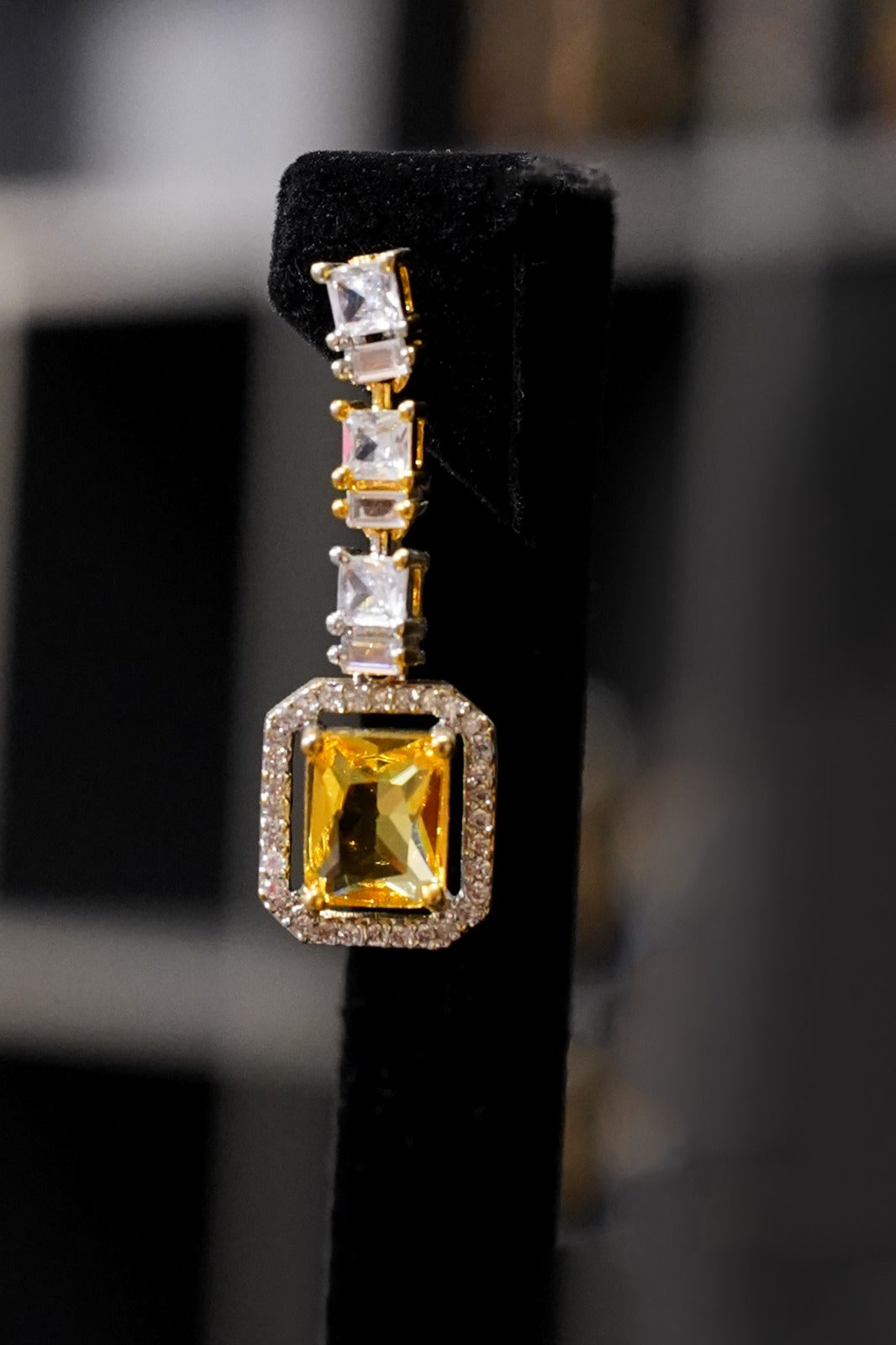 Yellow Gemstone Necklace and Earring Set