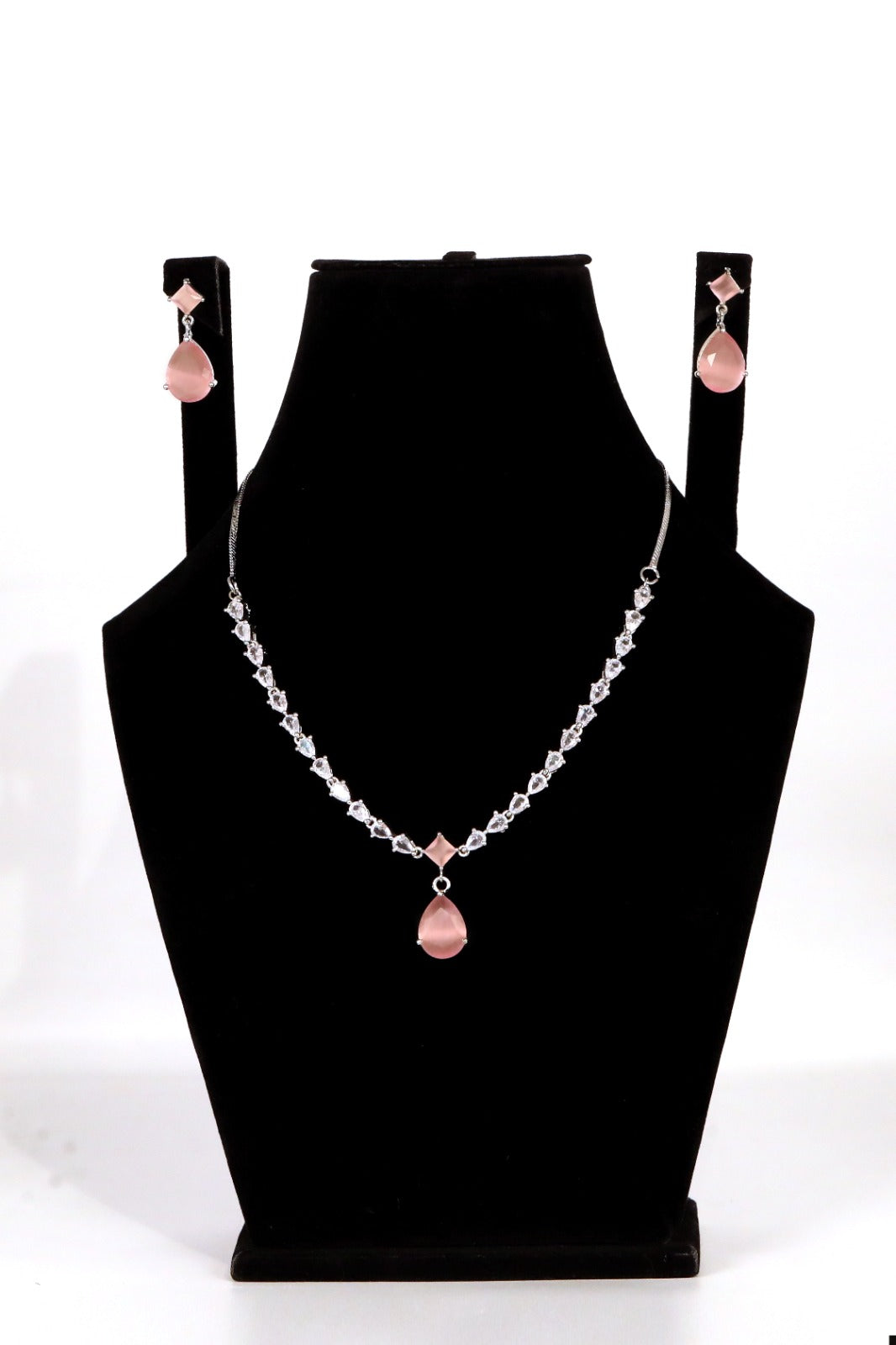 Elegant Rose Quartz Style Necklace Set