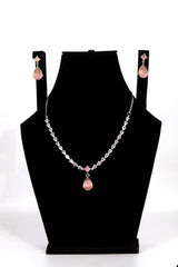 Elegant Rose Quartz Style Necklace Set