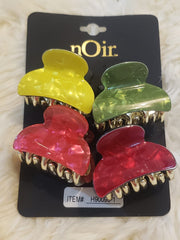 Set of 4 Marbled Mini Hair Claw Clips