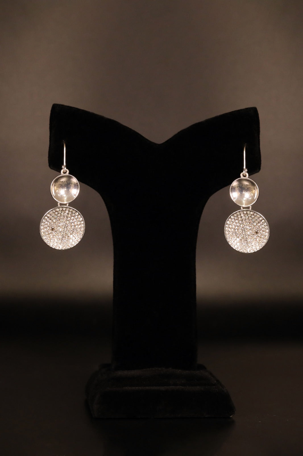 Sparkly Silver-Tone Crystal Dangle Earrings