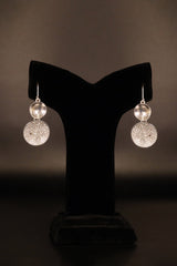 Sparkly Silver-Tone Crystal Dangle Earrings