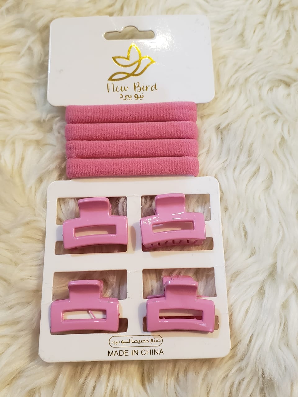 New Bird Pink Hair Clips and Hair Bands Set