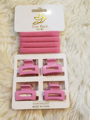 New Bird Pink Hair Clips and Hair Bands Set
