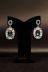 Elegant Emerald Green Stone Earrings
