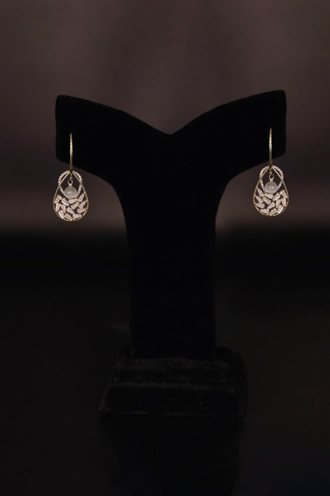 Hollow Design Crystal Drop Earrings