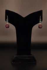 Elegant Maroon Crystal Drop Earrings