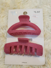 Pink Hair Claw Clips Set