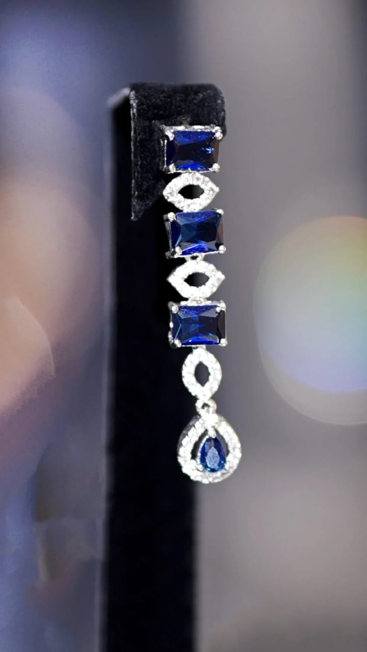 Sapphire & Zercons combination in sterling silver