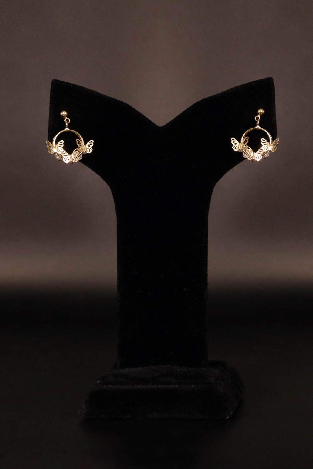 Delicate Gold Butterfly Hoops