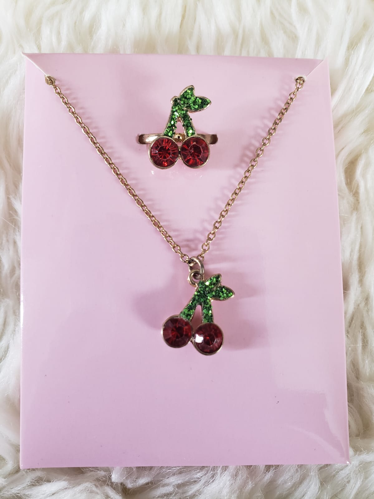 Cherry necklace with ring
