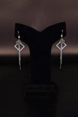 Long Silver Chain Fringe Earrings