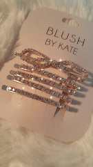 Golden Zircon Studded Hair Pins – Elegant Set by BLUSH BY KATE