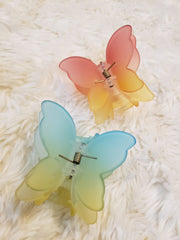 Frosted Butterfly Hair Claw Clip