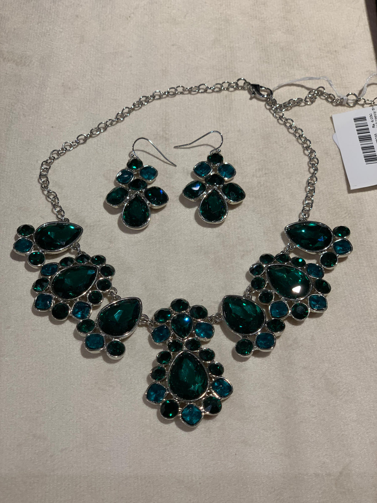 Emerald green set in sterling silver